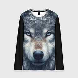 Лонгслив мужской Морда волка - взгляд, цвет: 3D-принт