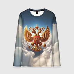 Лонгслив мужской Герб России в облаках, цвет: 3D-принт