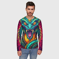 Лонгслив мужской Мифическая змея, цвет: 3D-принт — фото 2