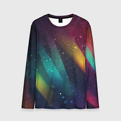 Лонгслив мужской Неоновые цветные полосы, цвет: 3D-принт