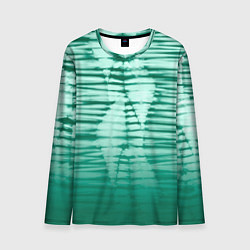 Мужской лонгслив Tie-dye green stripes