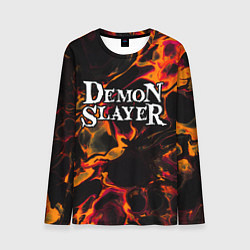 Мужской лонгслив Demon Slayer red lava