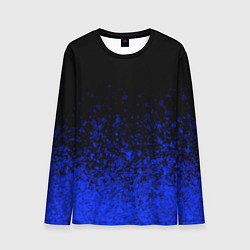 Лонгслив мужской Чёрный и ультрамарин абстрактный, цвет: 3D-принт