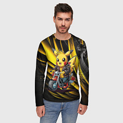 Лонгслив мужской Пикачу на красном мотоцикле, цвет: 3D-принт — фото 2