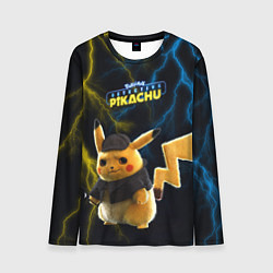 Лонгслив мужской Покемон: детектив Пикачу, цвет: 3D-принт