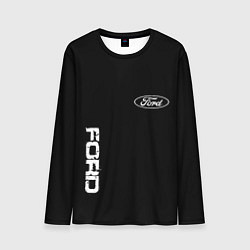 Лонгслив мужской Ford logo white steel, цвет: 3D-принт