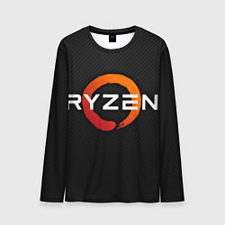 Мужской лонгслив AMD ryzen logo carbon black