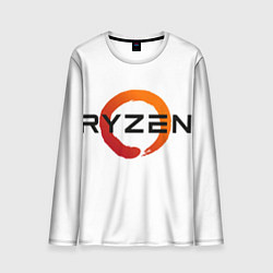 Лонгслив мужской AMD ryzen logo white, цвет: 3D-принт