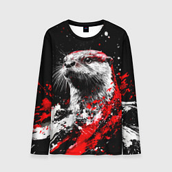 Лонгслив мужской Портрет выдры, цвет: 3D-принт