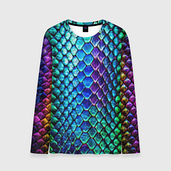 Лонгслив мужской Радужная кожа змеи, цвет: 3D-принт