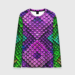 Мужской лонгслив Фиолетовая текстурная кожа змеи