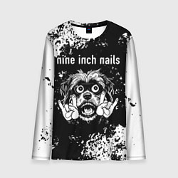 Лонгслив мужской Nine Inch Nails рок пес, цвет: 3D-принт