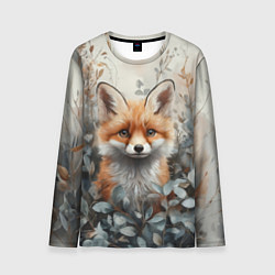 Лонгслив мужской Грустный лисёнок, цвет: 3D-принт