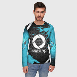 Лонгслив мужской Portal game краски, цвет: 3D-принт — фото 2