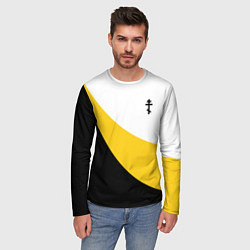 Лонгслив мужской Сокрушу пред ним врагов его малый черный крест Ник, цвет: 3D-принт — фото 2