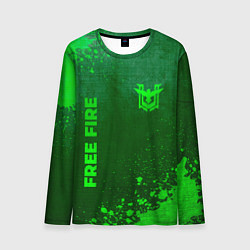 Мужской лонгслив Free Fire - green gradient вертикально