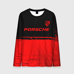 Мужской лонгслив Porsche - red gradient посередине