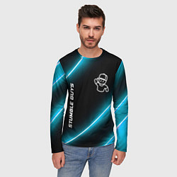 Лонгслив мужской Stumble Guys неоновые лампы, цвет: 3D-принт — фото 2