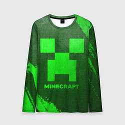 Мужской лонгслив Minecraft - green gradient