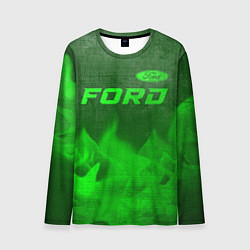 Мужской лонгслив Ford - green gradient посередине