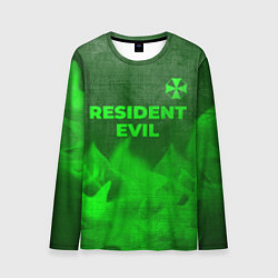 Мужской лонгслив Resident Evil - green gradient посередине