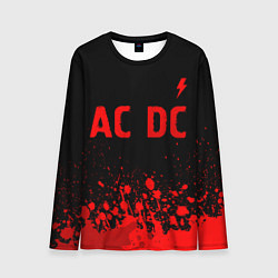 Мужской лонгслив AC DC - red gradient посередине