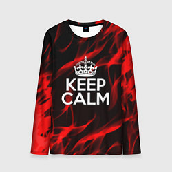 Мужской лонгслив Keep calm flame red