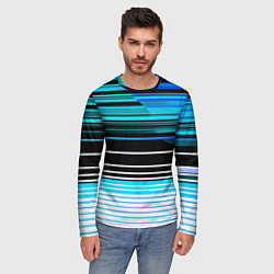 Лонгслив мужской Разноцветные вертикальные линии, цвет: 3D-принт — фото 2