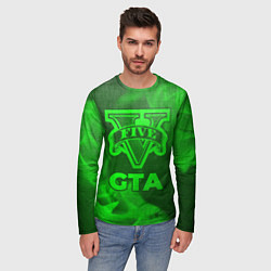 Лонгслив мужской GTA - green gradient, цвет: 3D-принт — фото 2