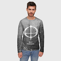 Лонгслив мужской Ozzy Osbourne - grey gradient, цвет: 3D-принт — фото 2