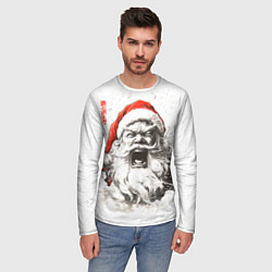 Лонгслив мужской Японский Санта - банзай, цвет: 3D-принт — фото 2