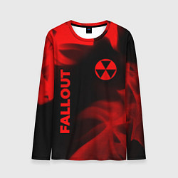Мужской лонгслив Fallout - red gradient вертикально
