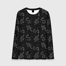 Лонгслив мужской Геометрические змеи паттерн, цвет: 3D-принт