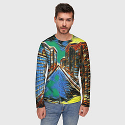 Лонгслив мужской Улица проспект городской, цвет: 3D-принт — фото 2