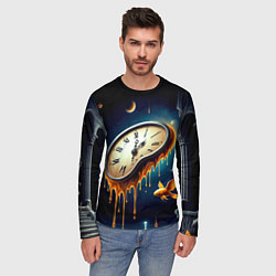 Лонгслив мужской Течение времени - сюрреализм, цвет: 3D-принт — фото 2