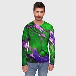 Лонгслив мужской A purple mineral in a green stone, цвет: 3D-принт — фото 2