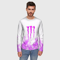 Лонгслив мужской Monster energy neon flame, цвет: 3D-принт — фото 2