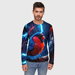 Лонгслив мужской Снигирь и молнии, цвет: 3D-принт — фото 2