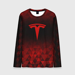 Лонгслив мужской Tesla red poly, цвет: 3D-принт