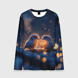 Лонгслив мужской Милые влюбленные совушки, цвет: 3D-принт