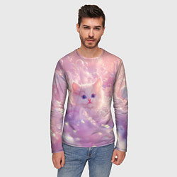 Лонгслив мужской Котенок в пузырях, цвет: 3D-принт — фото 2