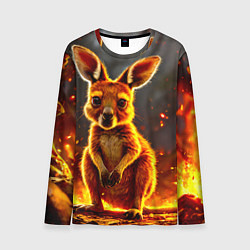 Лонгслив мужской Кенгуру в огне, цвет: 3D-принт
