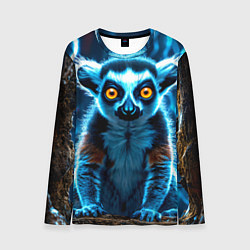 Лонгслив мужской Лемур и удар молнии, цвет: 3D-принт