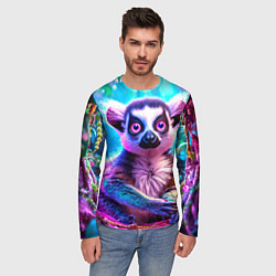 Лонгслив мужской Лемур в сказочном лесу, цвет: 3D-принт — фото 2