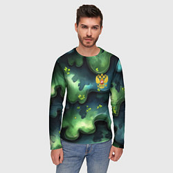 Лонгслив мужской Летний абстрактный камуфляж, цвет: 3D-принт — фото 2