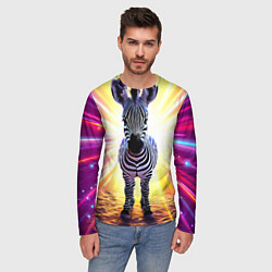 Лонгслив мужской Зебра в ярких лучах, цвет: 3D-принт — фото 2