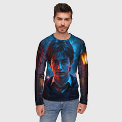 Лонгслив мужской Гарри поттер в ночи, цвет: 3D-принт — фото 2