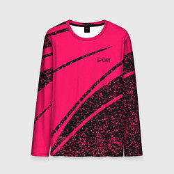 Мужской лонгслив Sport розовый с чёрным в крапинку