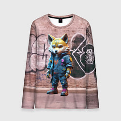 Лонгслив мужской Уличный лисёнок на своём районе, цвет: 3D-принт