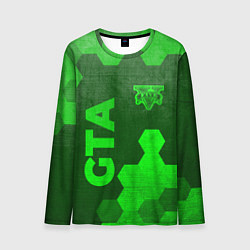 Мужской лонгслив GTA - green gradient вертикально